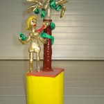 Eva, 2012, cm 31,5x9,5x8,  bronzo dipinto su base di legno, Gian Paolo Gazzola