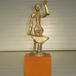 Fabbro, 2012, cm 33x10x7, bronzo su base di legno, Gian Paolo Gazzola