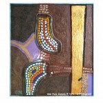 Incrocio dorato - 2010 - Cm 96x86 - Tecnica mista e mosaico su legno - Gian Paolo Gazzola