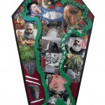 Paese di Santi Poeti Navigatori e Pippatori - 2010 - cm 96x56 - Tecnica mista e collage su legno - Gian Paolo Gazzola