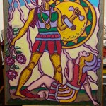 amore mistico - 2018 - pastelli a olio su tela - cm 45 x 60 - gian paolo gazzola