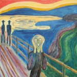 Dedicato a Munch - 2010 - Cm 71x50 - Olio su pannello di legno - Gian Paolo Gazzola - LR