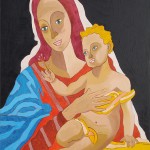 Madonna con bambino - 2012 - cm 76x61 - Olio su pannello di legno - Gian Paolo Gazzola